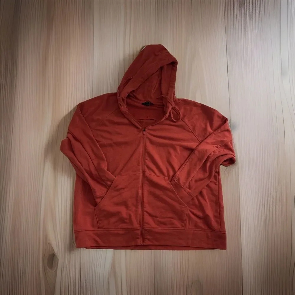 Banana Republic Men's Sweater HUddie Size XL  Orange free Shipping Used